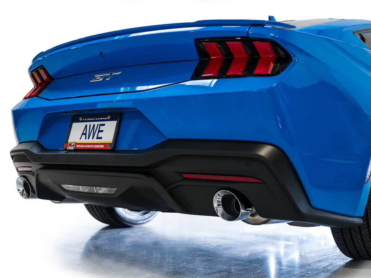 AWE 2024 Ford Mustang GT Fastback S650 RWD Track Edition Catback Exhaust w/ Dual Chrome Silver Tips