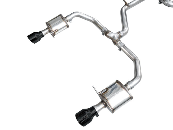 AWE 22-25 Volkswagen Jetta GLI Touring Edition Exhaust - Diamond Black Tips - 3015-33275 for 2022-2026 Volkswagen Jetta - fro