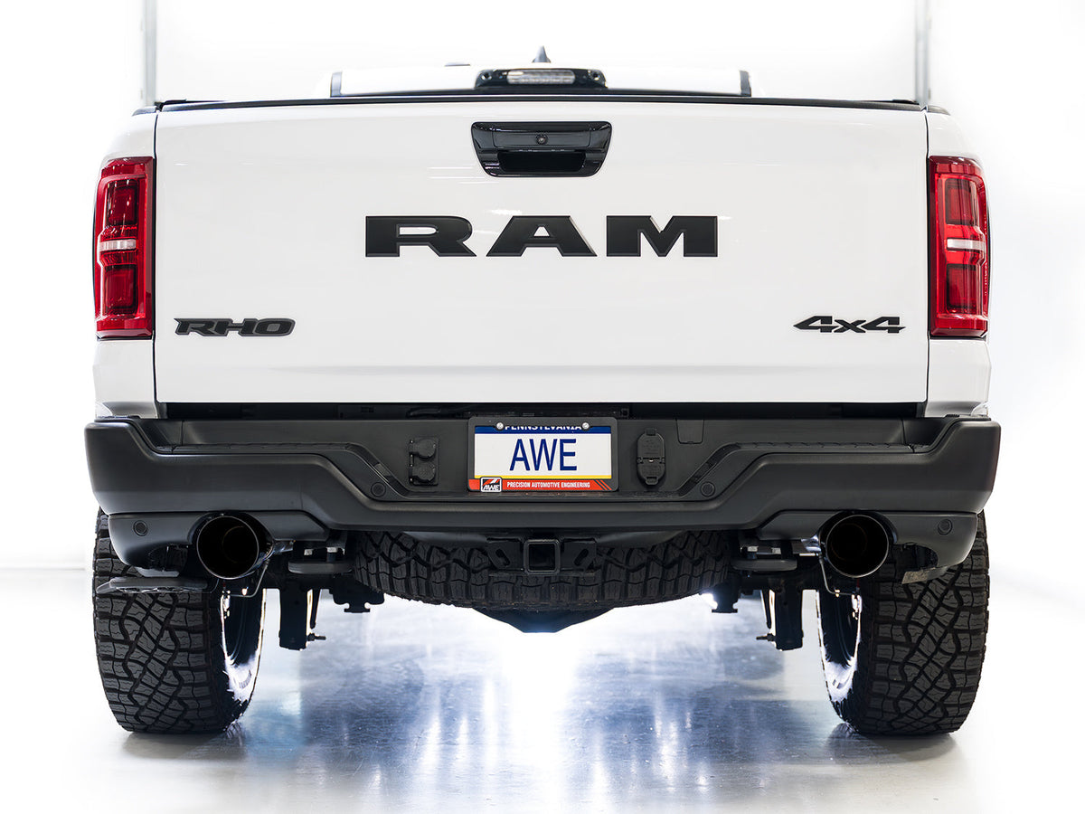 AWE Tuning 2025+ RAM 1500 RHO 3.0 I6 TT 0FG Dual Rear Exit Catback Exhaust - Diamond Black Tips - 3015-33630