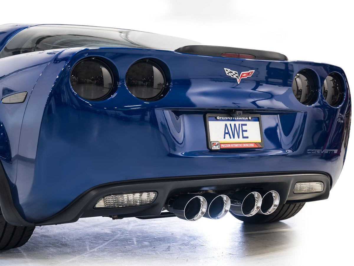 AWE Tuning C6 Chevrolet Corvette Z06/ZR1 Touring Edition Axle-back Exhaust w/ Chrome Silver Tips - 3015-42606 for 2006-2013 C