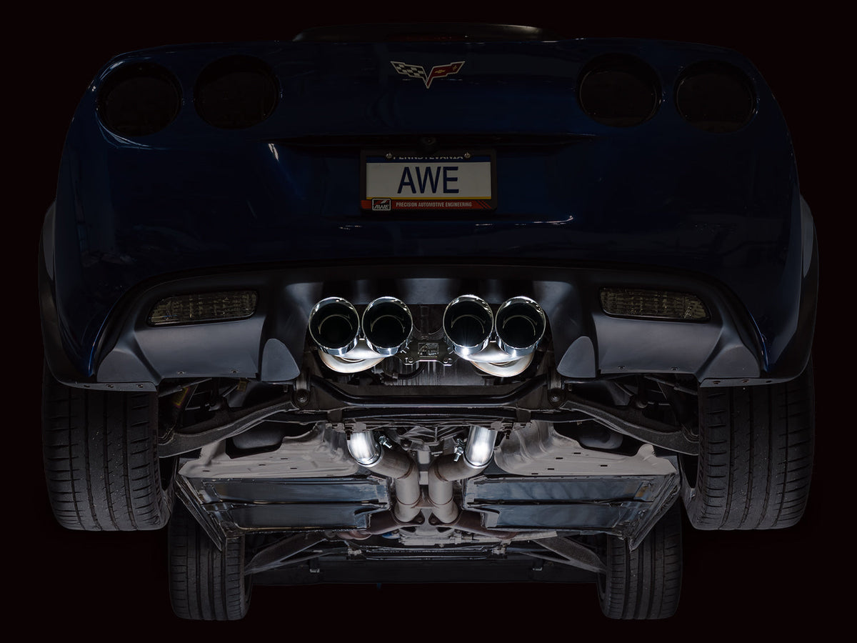 AWE Tuning C6 Chevrolet Corvette Z06/ZR1 Touring Edition Axle-back Exhaust w/ Chrome Silver Tips - 3015-42606 for 2006-2013 C