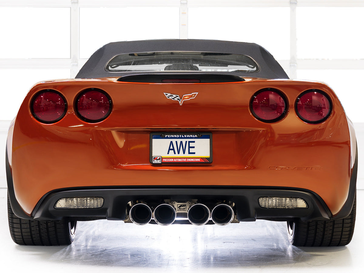 AWE Tuning 05-07 C6 Chevrolet Corvette 6.0L Touring Edition Axleback Exhaust w/ Chrome Silver Tips - 3015-42660