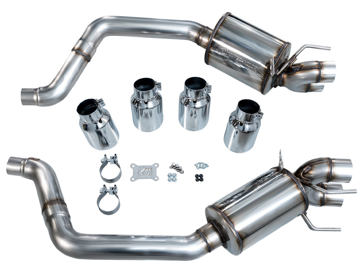 AWE Tuning 05-07 C6 Chevrolet Corvette 6.0L Touring Edition Axleback Exhaust w/ Chrome Silver Tips - 3015-42660