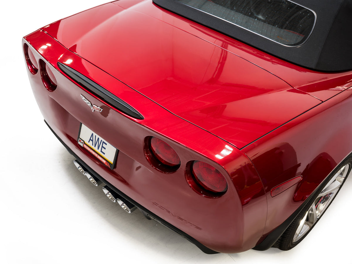 AWE Tuning 05-07 C6 Chevrolet Corvette 6.0L Track Edition Axleback Exhaust w/ Diamond Black Tips - 3020-43660