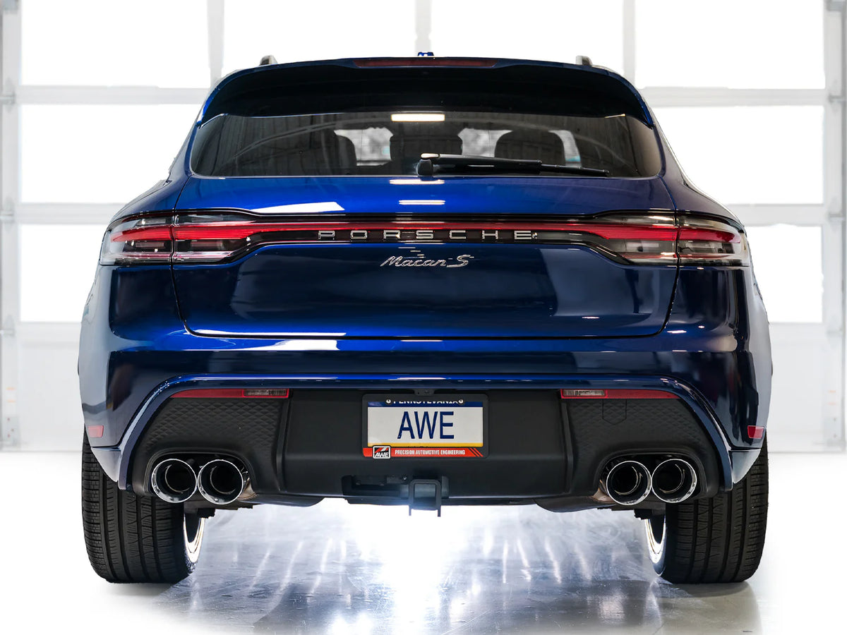 AWE Tuning 19-21 Porsche Macan 3.0T/2.9TT Touring Edition Catback Exhaust w/ Chrome Silver Tips - 3015-42951