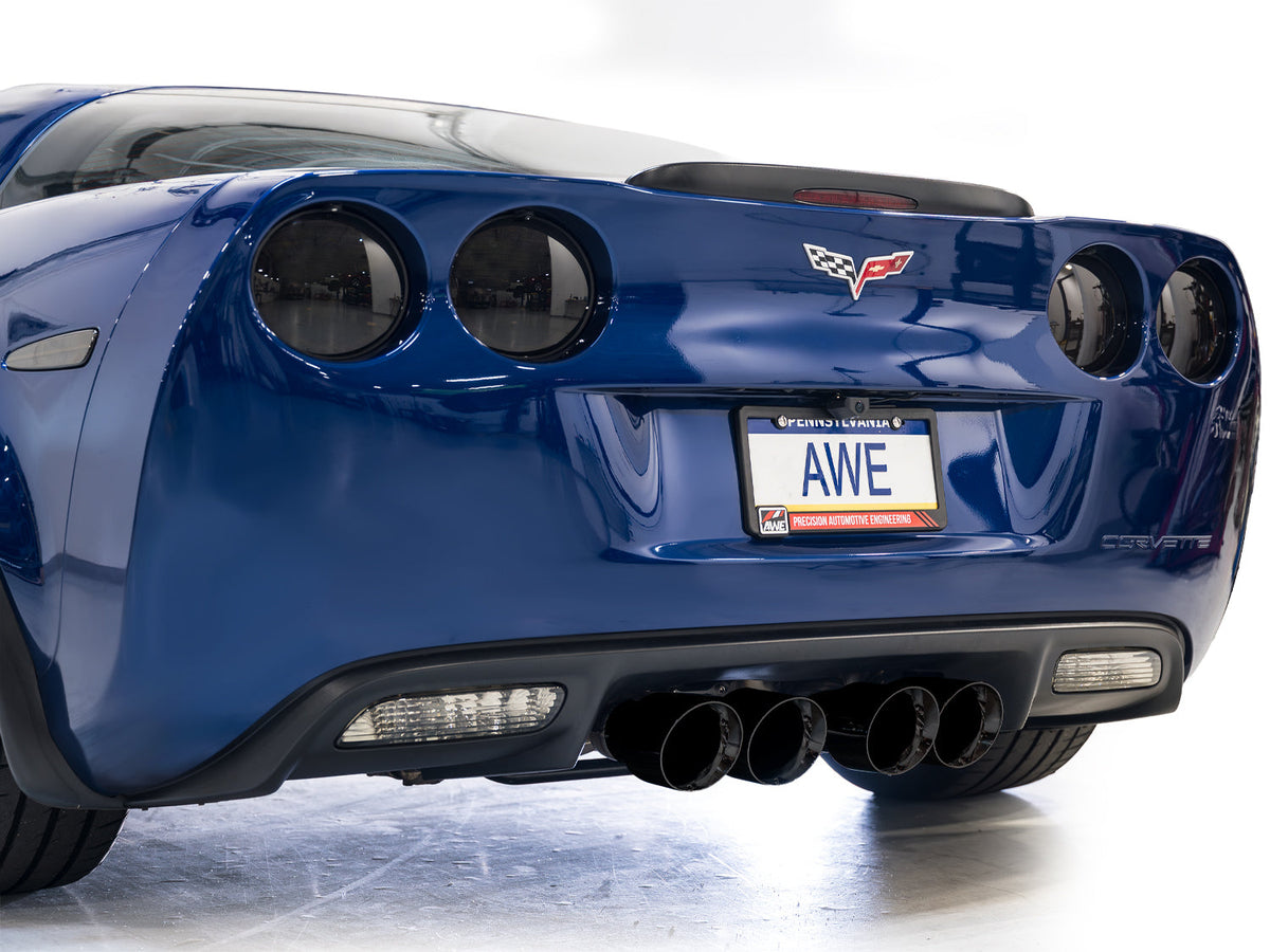AWE Tuning C6 Chevrolet Corvette Z06/ZR1 Touring Edition Axle-back Exhaust w/ Diamond Black Tips - 3015-43606 for 2006-2013 C