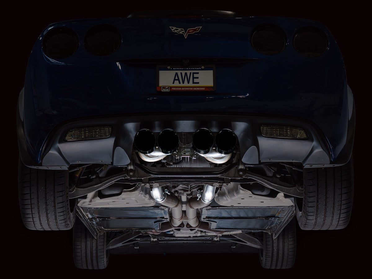 AWE Tuning C6 Chevrolet Corvette Z06/ZR1 Touring Edition Axle-back Exhaust w/ Diamond Black Tips - 3015-43606 for 2006-2013 C