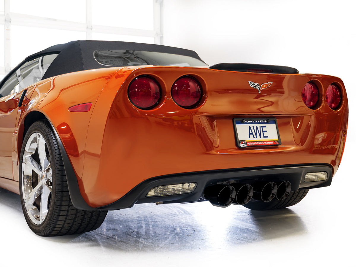 AWE Tuning 05-07 C6 Chevrolet Corvette 6.0L Touring Edition Axleback Exhaust w/ Diamond Black Tips - 3015-43660 for 2005-2008