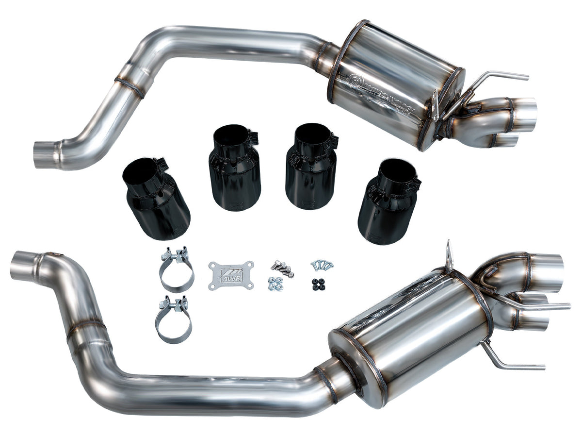 AWE Tuning 05-07 C6 Chevrolet Corvette 6.0L Touring Edition Axleback Exhaust w/ Diamond Black Tips - 3015-43660 for 2005-2008