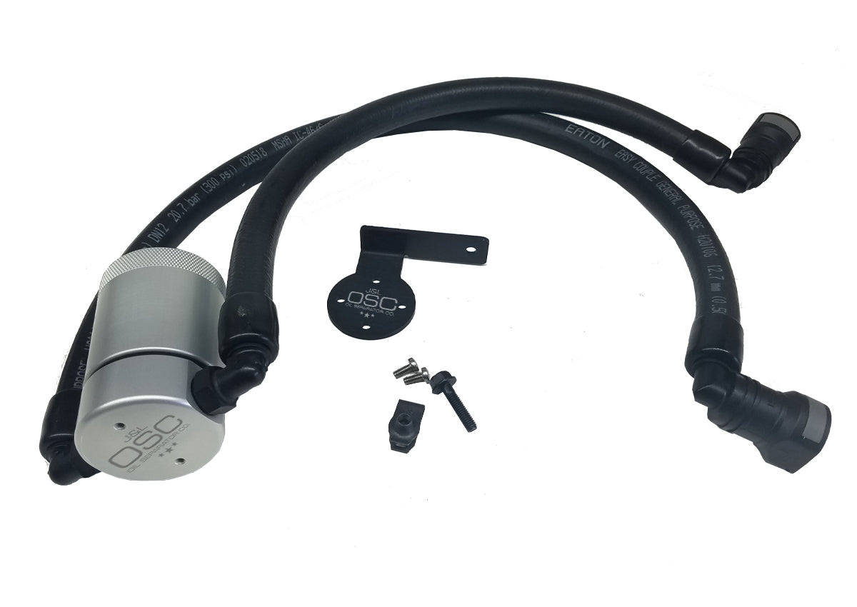 J&L 11-17 Ford F-150 5.0L / 11-14 Ford F-150 6.2L Driver Side Oil Separator 3.0 - Clear Anodized - 3016D-C