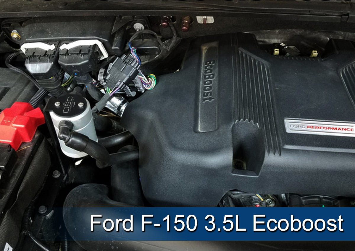 J&L 2011-2025 Ford F-150 2.7L/3.5L/5.0L Passenger Side Oil Separator 3.0 - Clear Anodized - 3016P-C