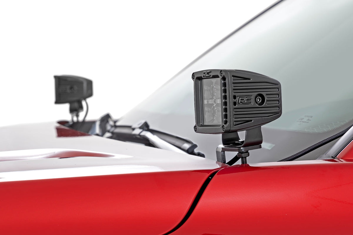Rough Country - LED Light Kit - Ditch Mount - 2" Black Pair - White DRL - Toyota Tacoma (24-25) - 72103 for 2024 Toyota Tacom