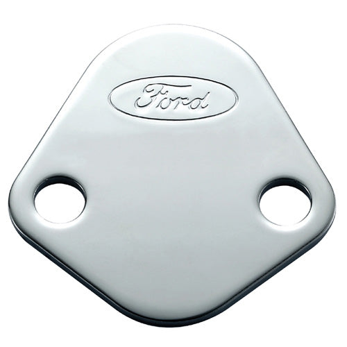 Ford Performance - Ford Logo Fuel Pump Blockoff Plate: Chrome - 302-290