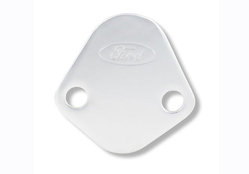 Ford Performance - Ford Logo Fuel Pump Blockoff Plate: Chrome - 302-290
