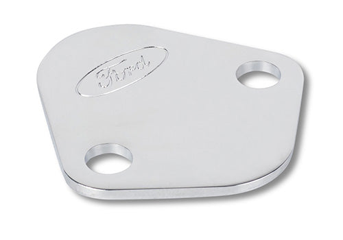 Ford Performance - Ford Logo Fuel Pump Blockoff Plate: Chrome - 302-290