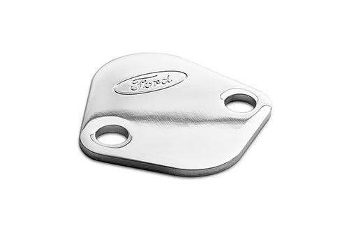 Ford Performance - Ford Logo Fuel Pump Blockoff Plate: Chrome - 302-290