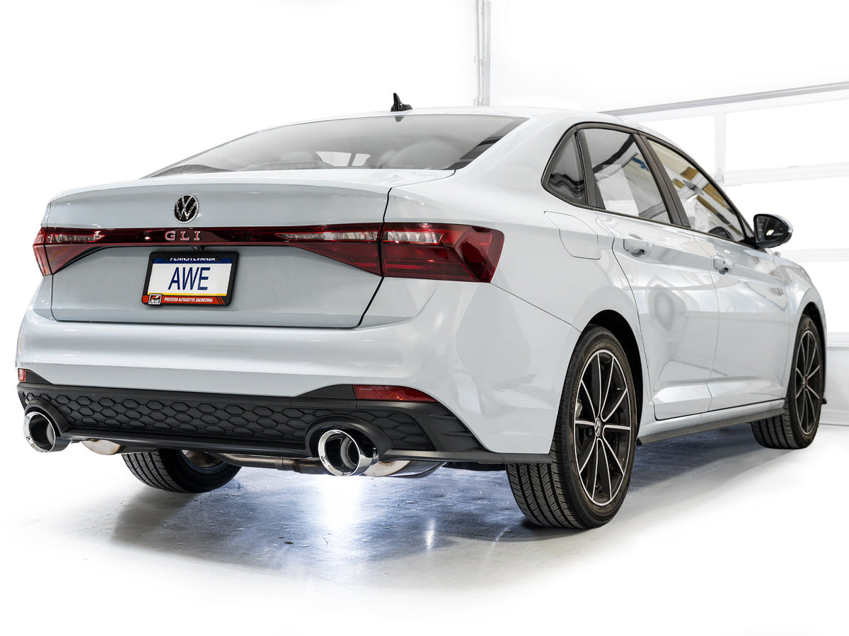 AWE 22-25 Volkswagen Jetta GLI Track Edition Exhaust - Chrome Silver Tips - 3020-32275