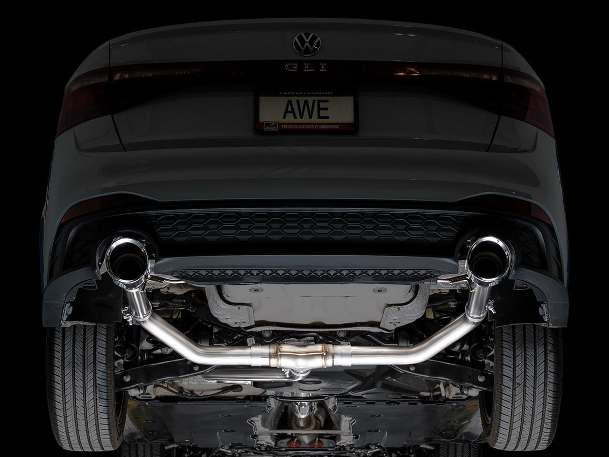 AWE 22-25 Volkswagen Jetta GLI Track Edition Exhaust - Chrome Silver Tips - 3020-32275