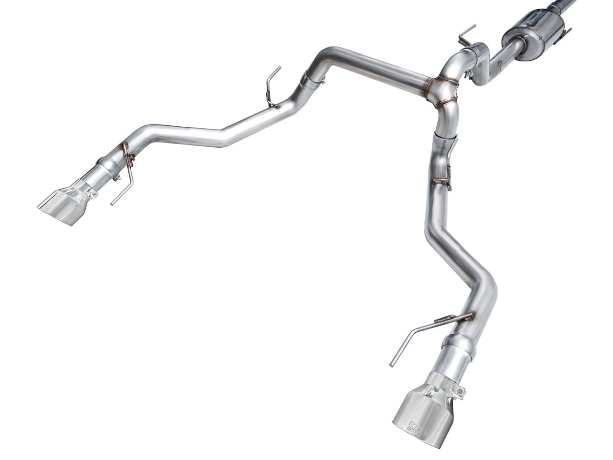 AWE Tuning 2021+ Ford F150 Tremor w/ Bumper Cutouts 0FG Resonated Catback w/ Chrome Silver Tips - 3015-32402