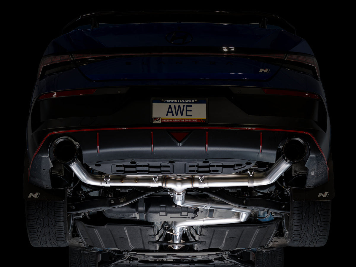 AWE 22-26 Hyundai Elantra N Track Edition Cat-Back Exhaust - Diamond Black Tips - 3020-33237
