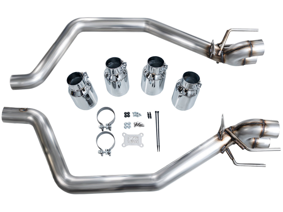 AWE Tuning C6 Chevrolet Corvette Z06/ZR1 Track Edition Axle-back Exhaust w/ Chrome Silver Tips - 3020-42606 for 2006-2013 Che