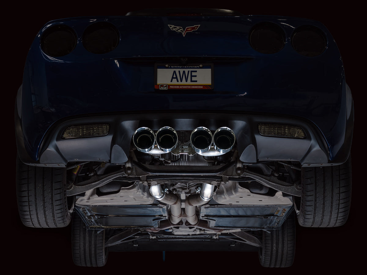 AWE Tuning C6 Chevrolet Corvette Z06/ZR1 Track Edition Axle-back Exhaust w/ Chrome Silver Tips - 3020-42606 for 2006-2013 Che