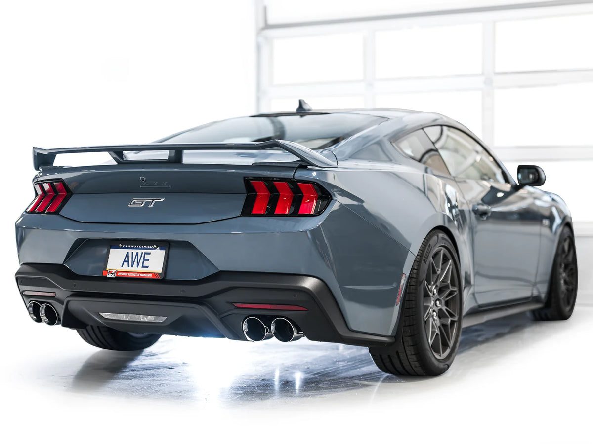 AWE 2024 Ford Mustang GT Fastback S650 RWD SwitchPath Catback Exhaust w/ Quad Chrome Silver Tips