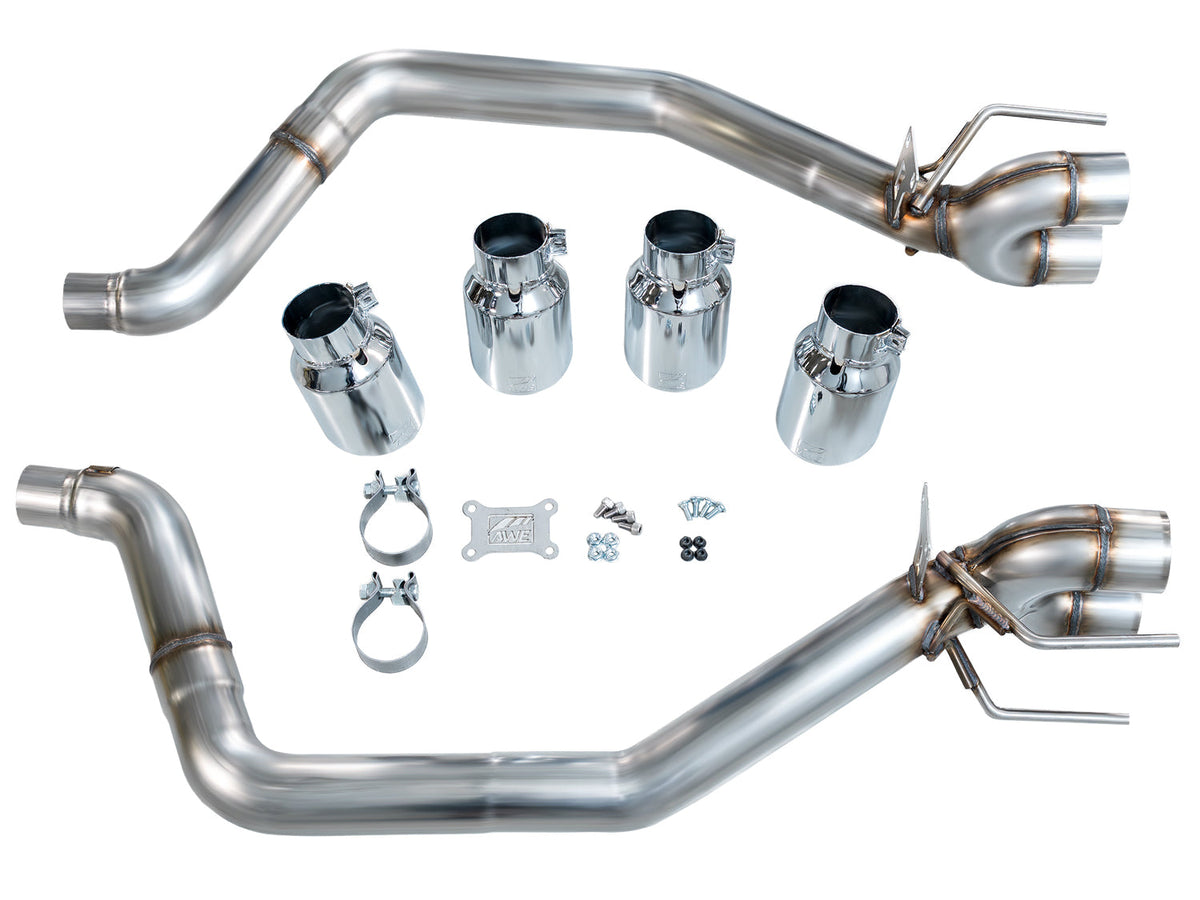 AWE Tuning 05-07 C6 Chevrolet Corvette 6.0L Track Edition Axleback Exhaust w/ Chrome Silver Tips - 3020-42660 for 2005-2008 C