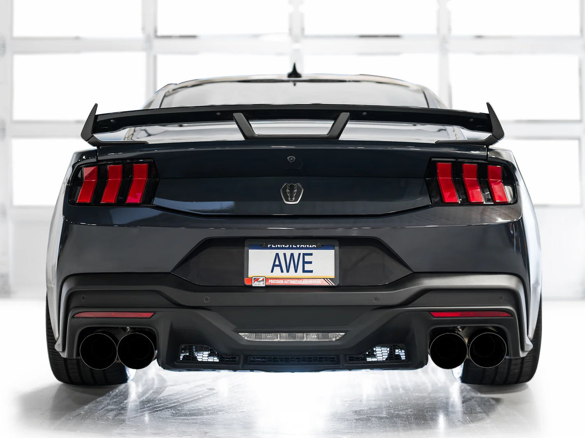 AWE 2024 Ford Mustang Dark Horse S650 RWD Track Edition Catback Exhaust w/ Quad Diamond Black Tips