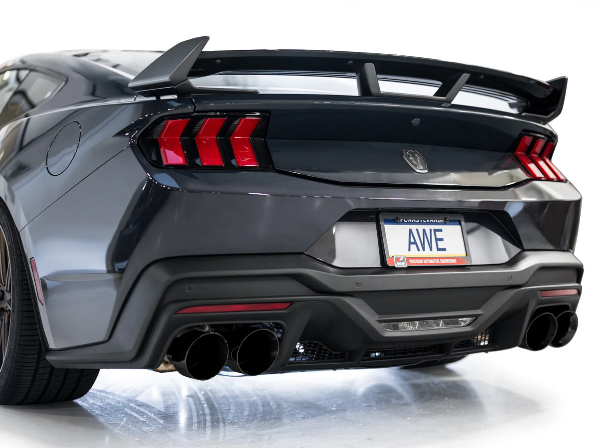 AWE 2024 Ford Mustang Dark Horse S650 RWD Track Edition Catback Exhaust w/ Quad Diamond Black Tips