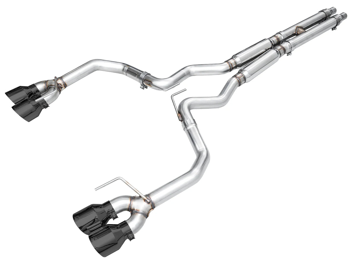 AWE 2024 Ford Mustang Dark Horse S650 RWD Track Edition Catback Exhaust w/ Quad Diamond Black Tips