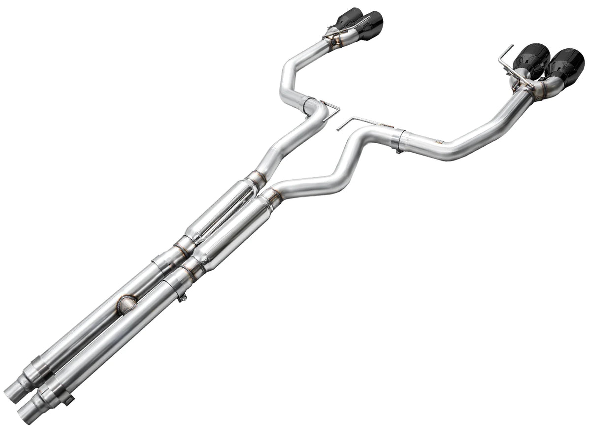 AWE 2024 Ford Mustang Dark Horse S650 RWD Track Edition Catback Exhaust w/ Quad Diamond Black Tips