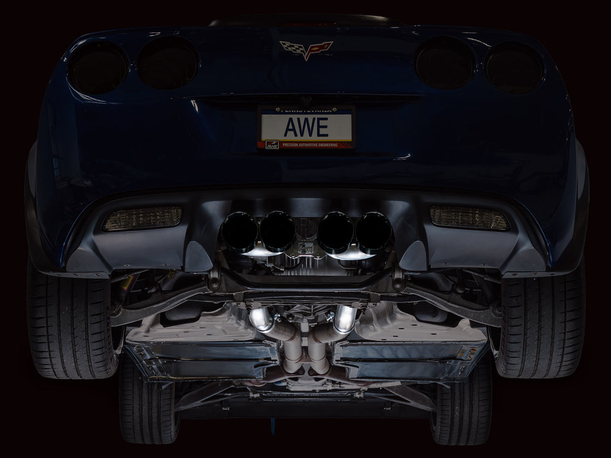 AWE Tuning C6 Chevrolet Corvette Z06/ZR1 Track Edition Axle-back Exhaust w/ Diamond Black Tips - 3020-43606 for 2006-2013 Che