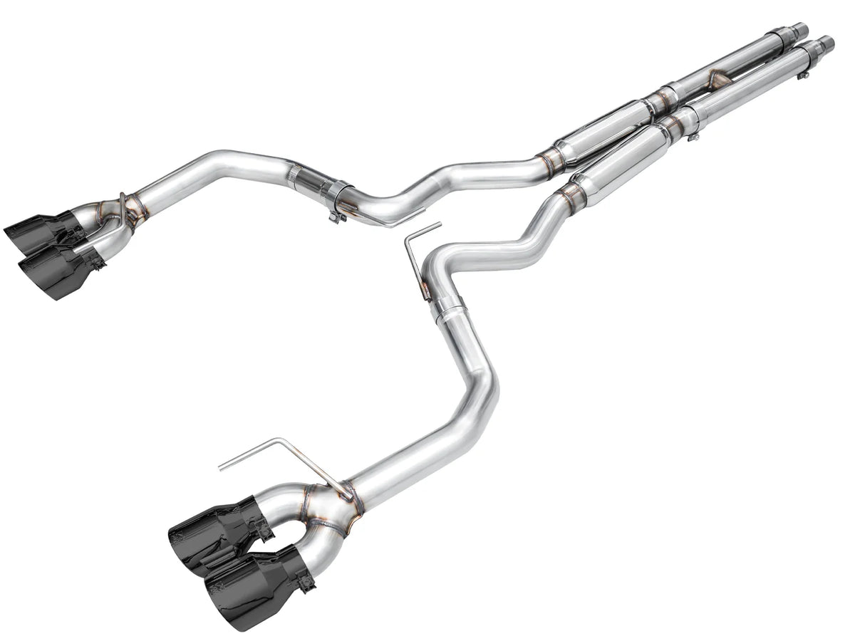 AWE 2024 Ford Mustang GT Fastback S650 RWD Track Edition Catback Exhaust w/ Quad Diamond Black Tips