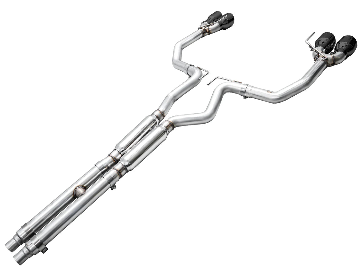 AWE 2024 Ford Mustang GT Fastback S650 RWD Track Edition Catback Exhaust w/ Quad Diamond Black Tips