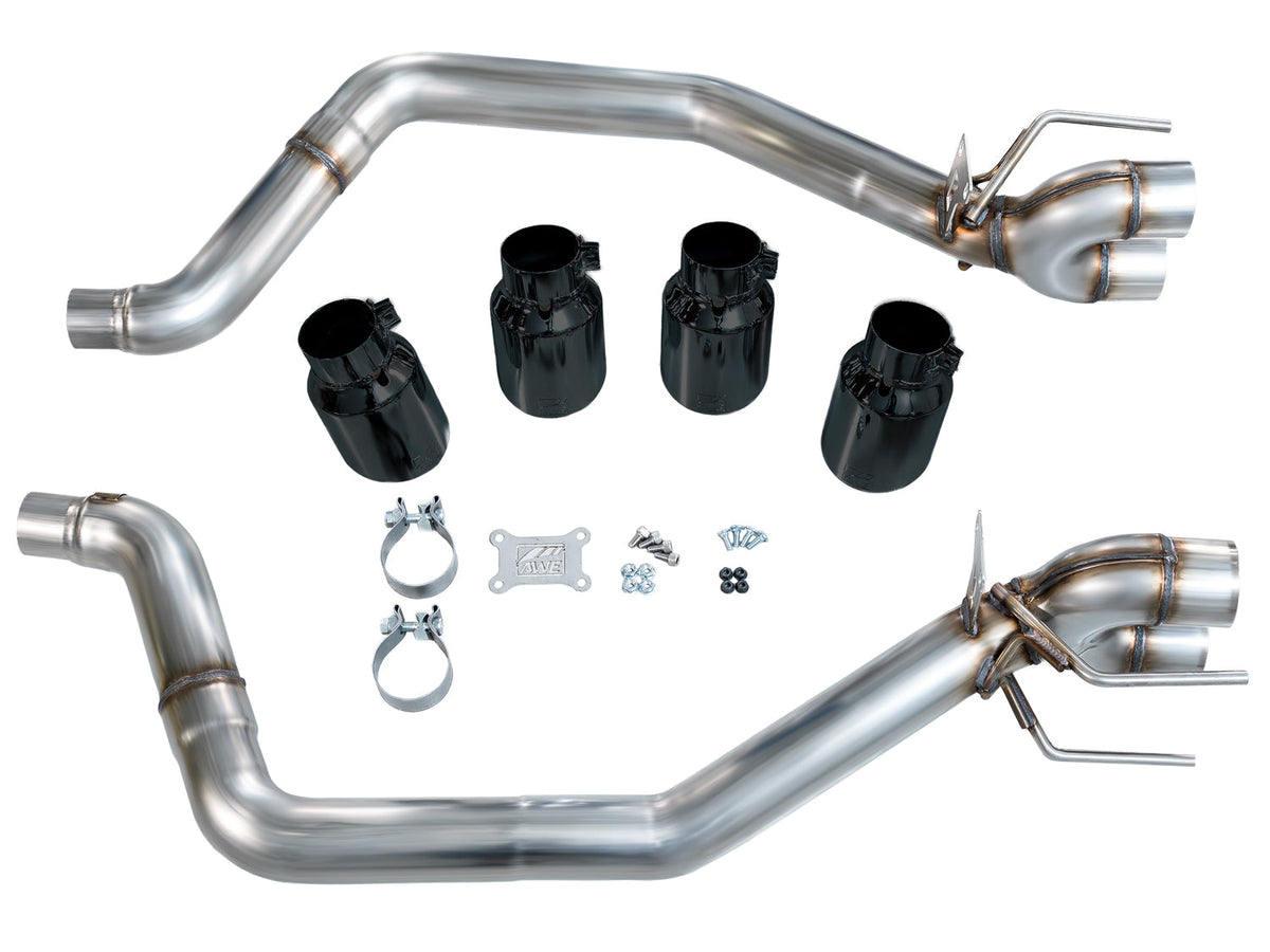 AWE Tuning 05-07 C6 Chevrolet Corvette 6.0L Track Edition Axleback Exhaust w/ Diamond Black Tips - 3020-43660 for 2005-2008 C