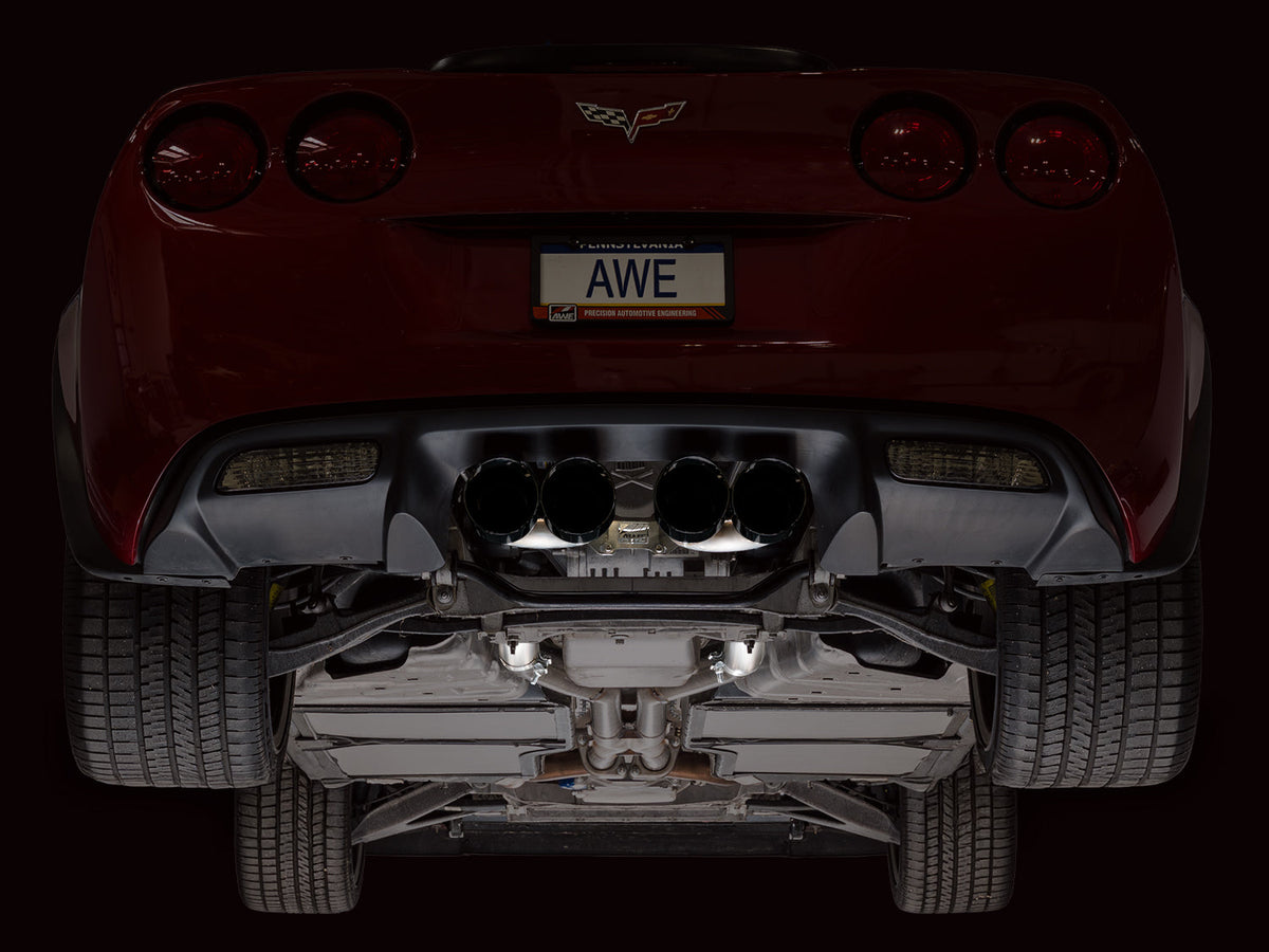 AWE Tuning 09-13 Chevrolet Corvette 6.2L Track Edition Axle-back Exhaust w/ Diamond Black Tips - 3020-43662
