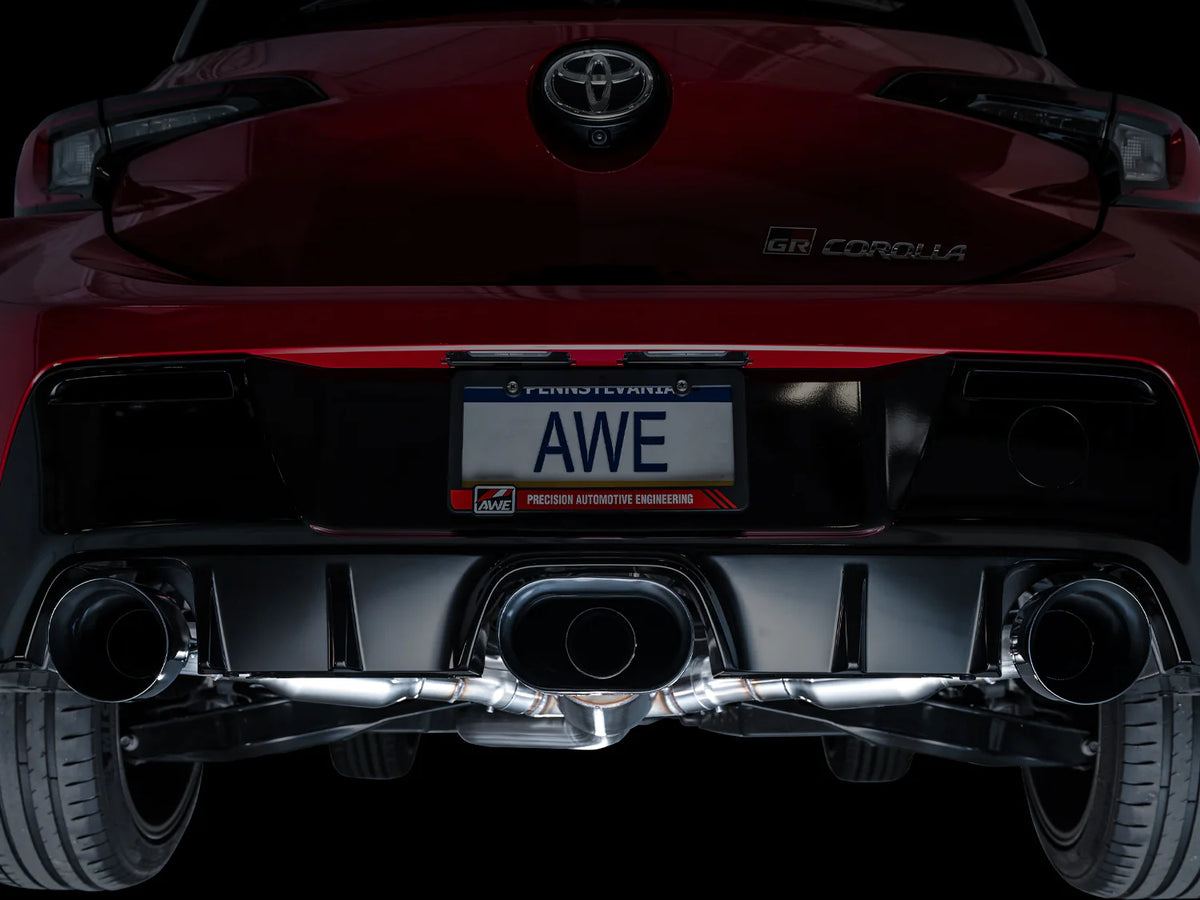 AWE Tuning 2023+ Toyota GR Corolla Track Edition Exhaust - Diamond Black Tips