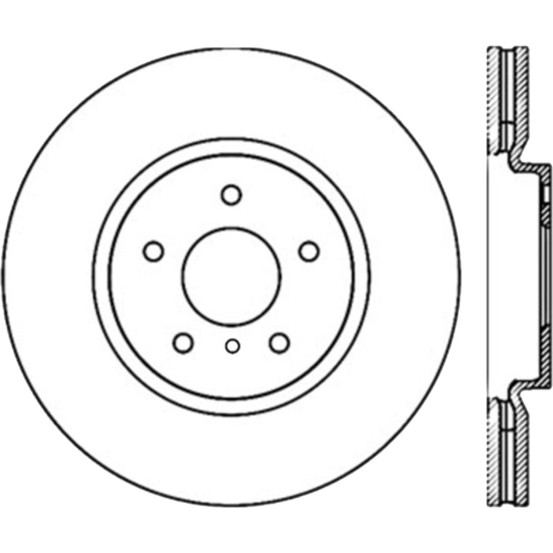 StopTech Power Slot 09 Nissan 370z / 08-09 Infiniti G37 Slotted Front Left CRYO Rotor - 126.42100CSL