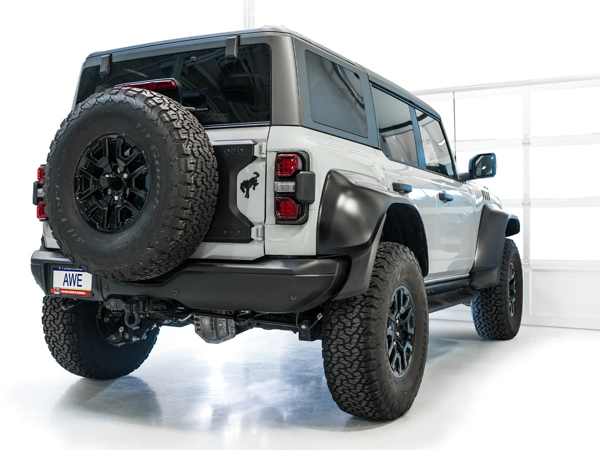 AWE Tuning 22-24 Ford Bronco Raptor 4WD Dual BashGuards Cat-Back SwitchPath Exhaust (No Tips)