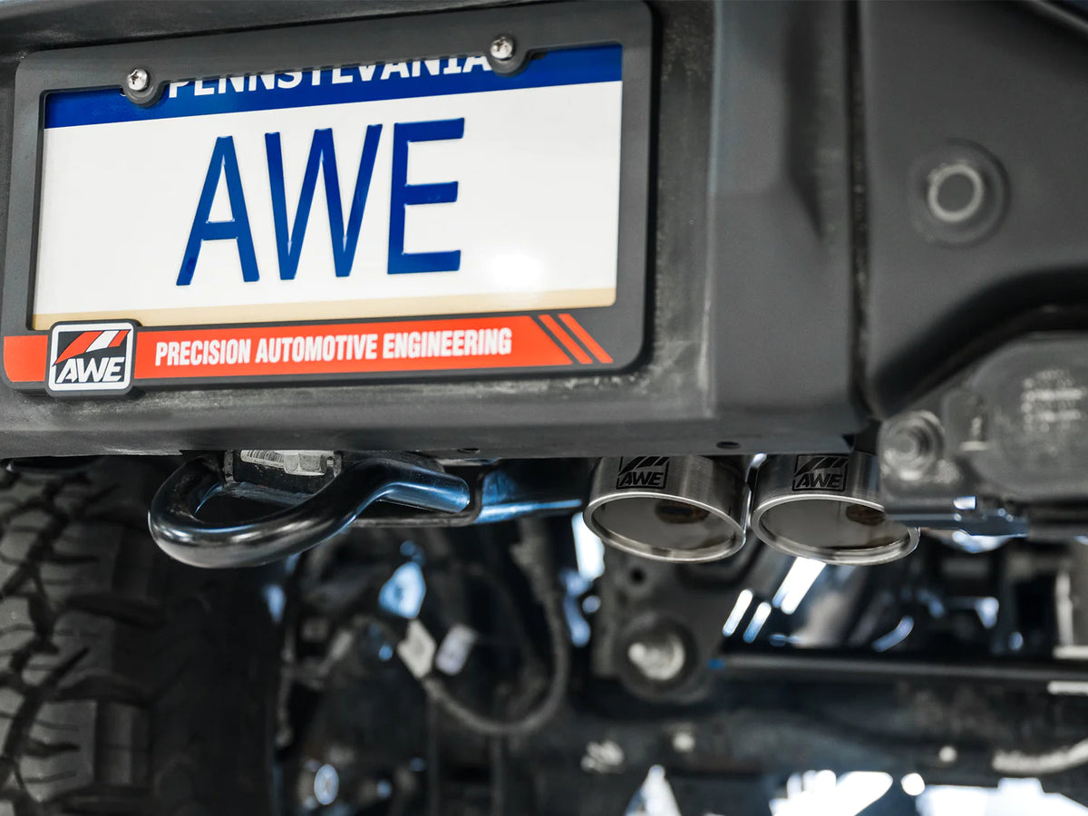 AWE Tuning 22-24 Ford Bronco Raptor 4WD Dual BashGuards Cat-Back SwitchPath Exhaust (No Tips)