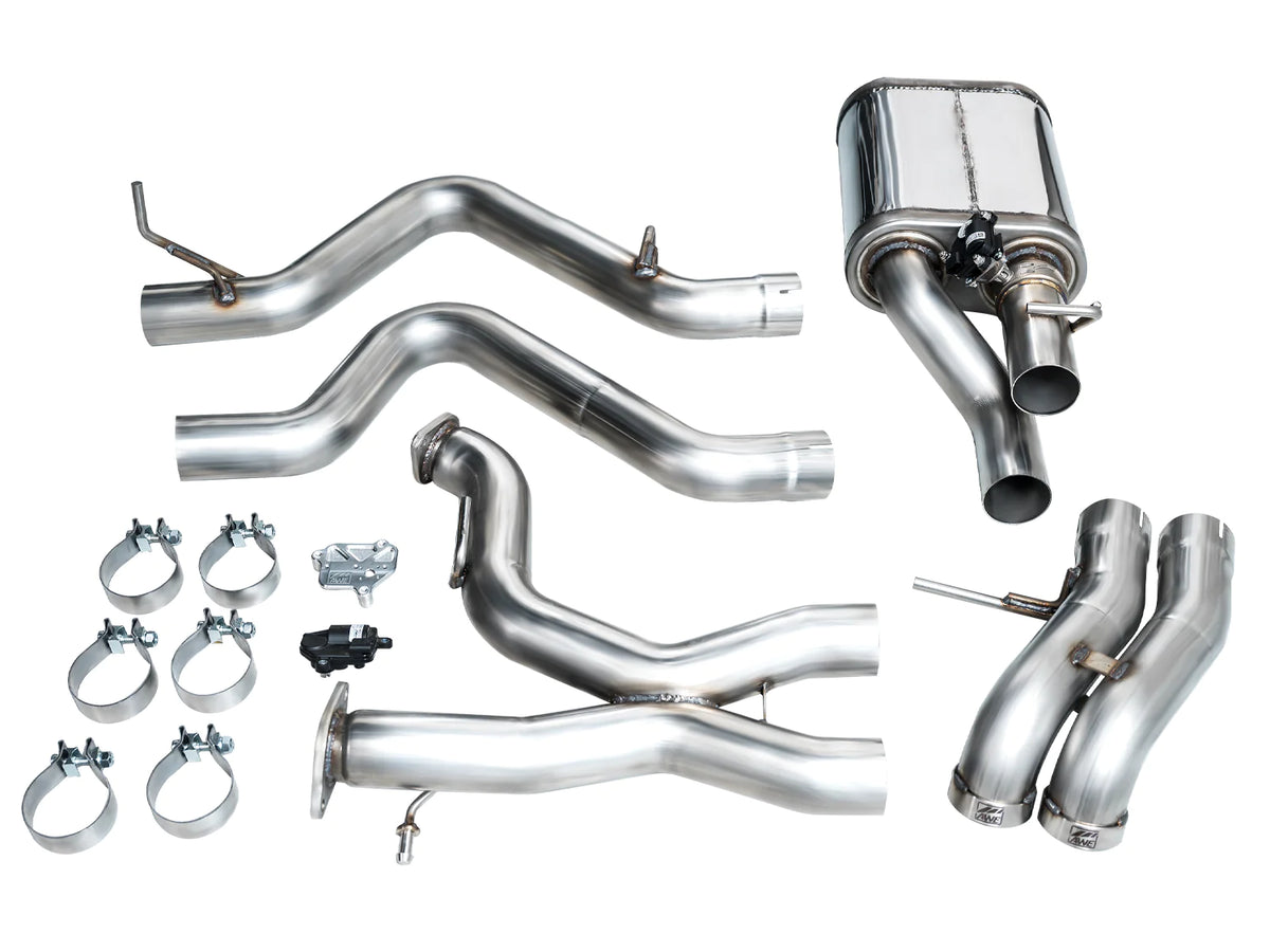 AWE Tuning 22-24 Ford Bronco Raptor 4WD Dual BashGuards Cat-Back SwitchPath Exhaust (No Tips)
