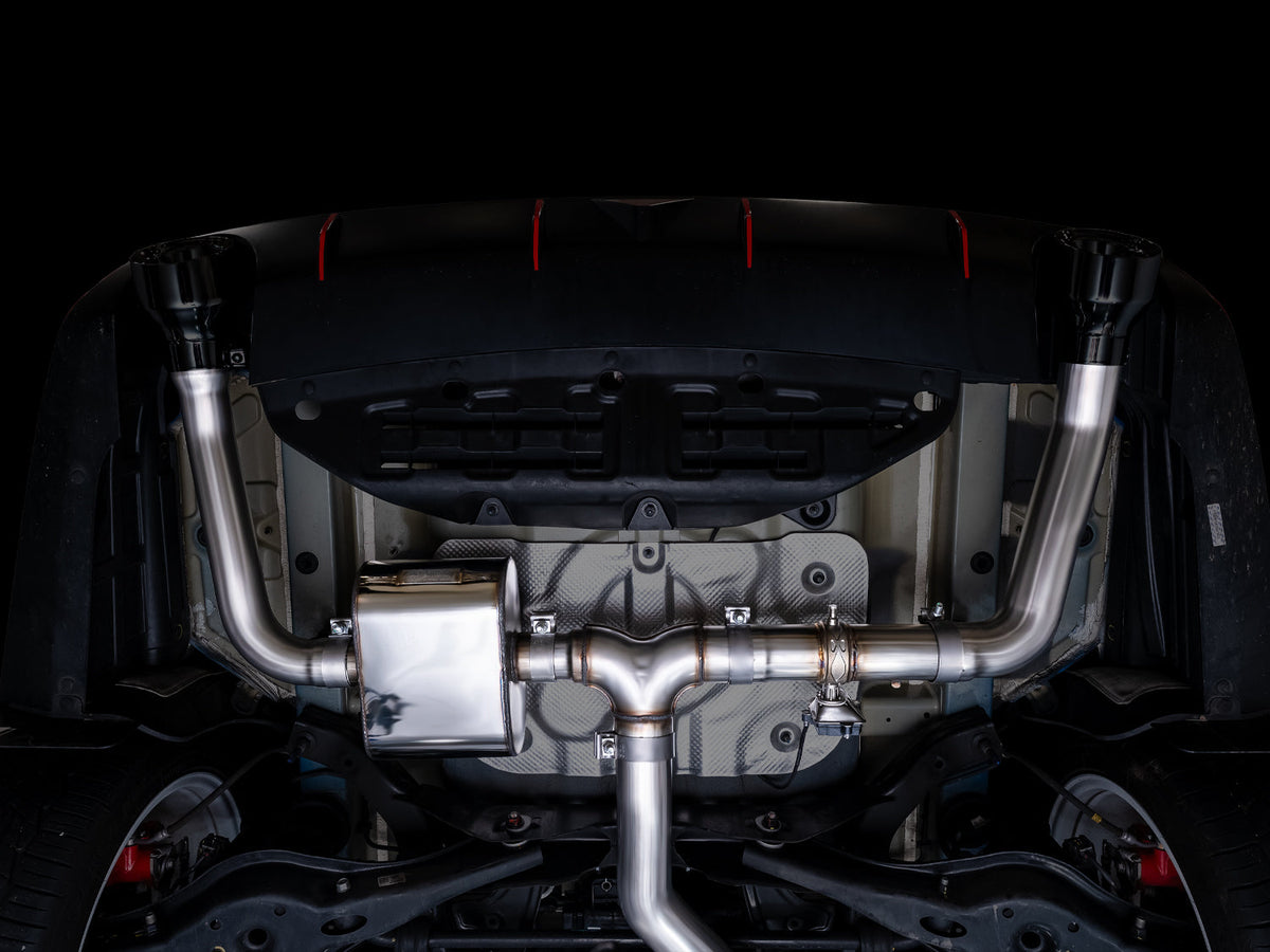 AWE 22-26 Hyundai Elantra N SwitchPath Cat-Back Exhaust - Diamond Black Tips - 3025-33237 for 2022-2026 Hyundai Elantra N - a