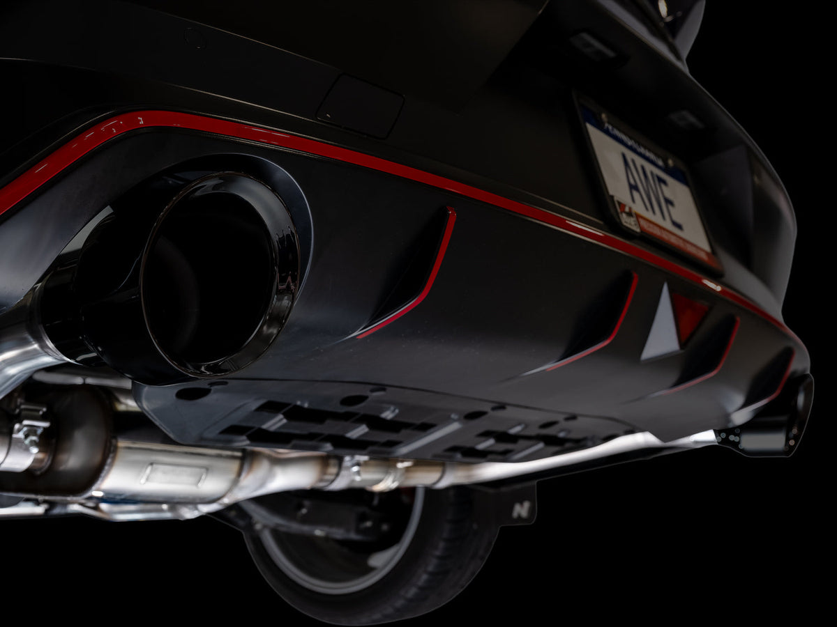 AWE 22-26 Hyundai Elantra N SwitchPath Cat-Back Exhaust - Diamond Black Tips - 3025-33237 for 2022-2026 Hyundai Elantra N - p