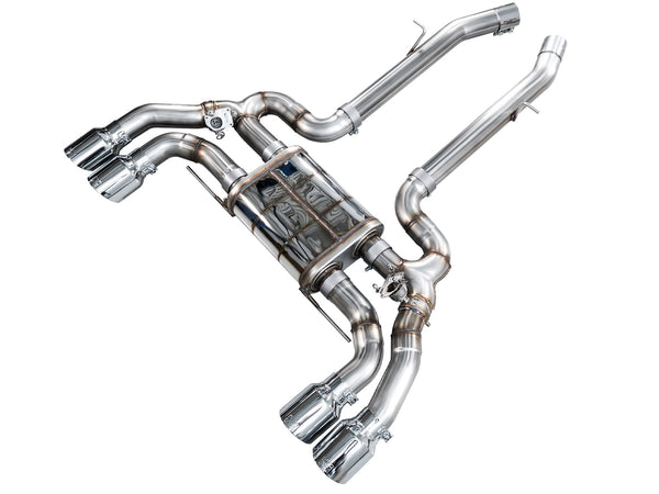 AWE Tuning 20-25 BMW X3 M/M Comp (F97) AWD SwitchPath Axle-back Exhaust - Chrome Silver Tips - 3025-42301 for 2020-2025 BMW X