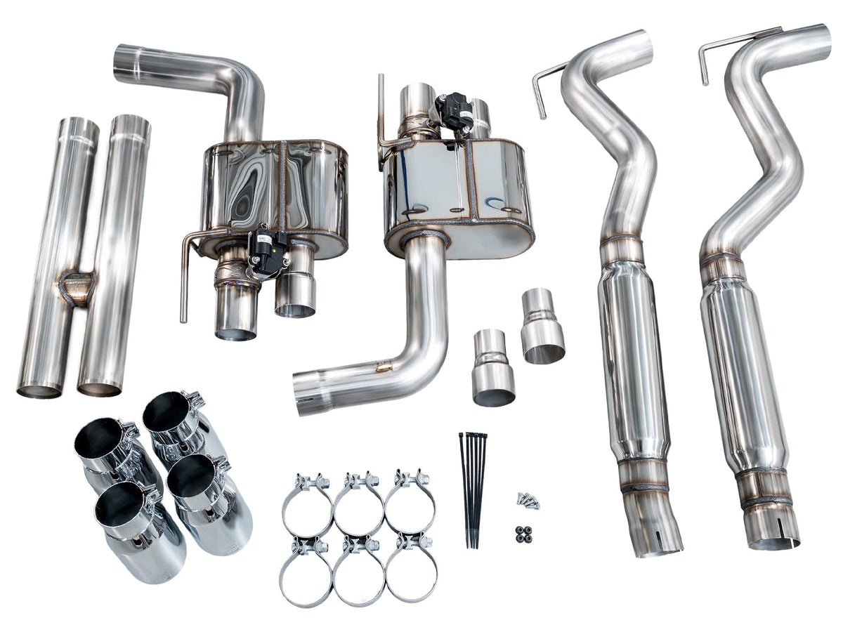 AWE 18-23 S550 Mustang GT SwitchPath Exhaust - Chrome Silver Tips - 3025-42550
