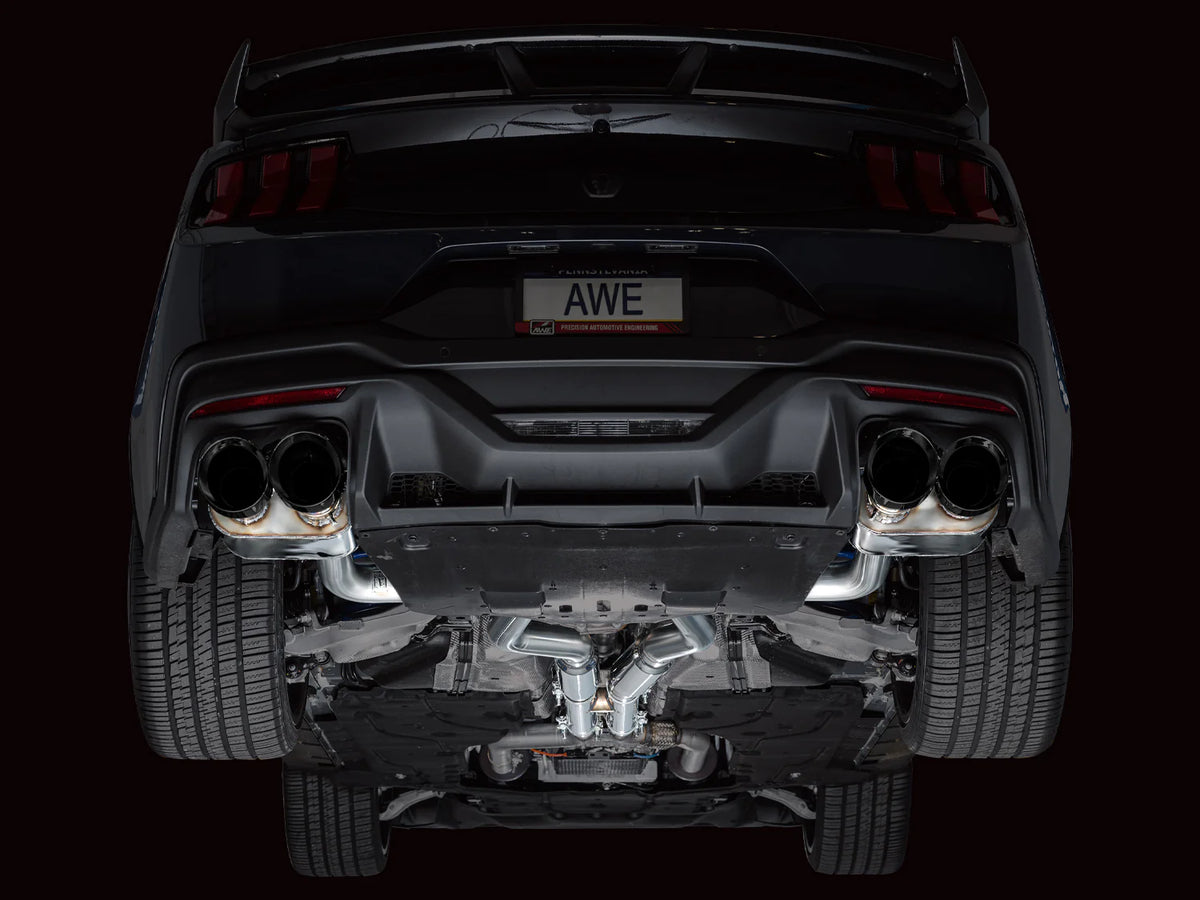 AWE 2024 Ford Mustang Dark Horse S650 RWD SwitchPath Catback Exhaust w/ Quad Diamond Black Tips