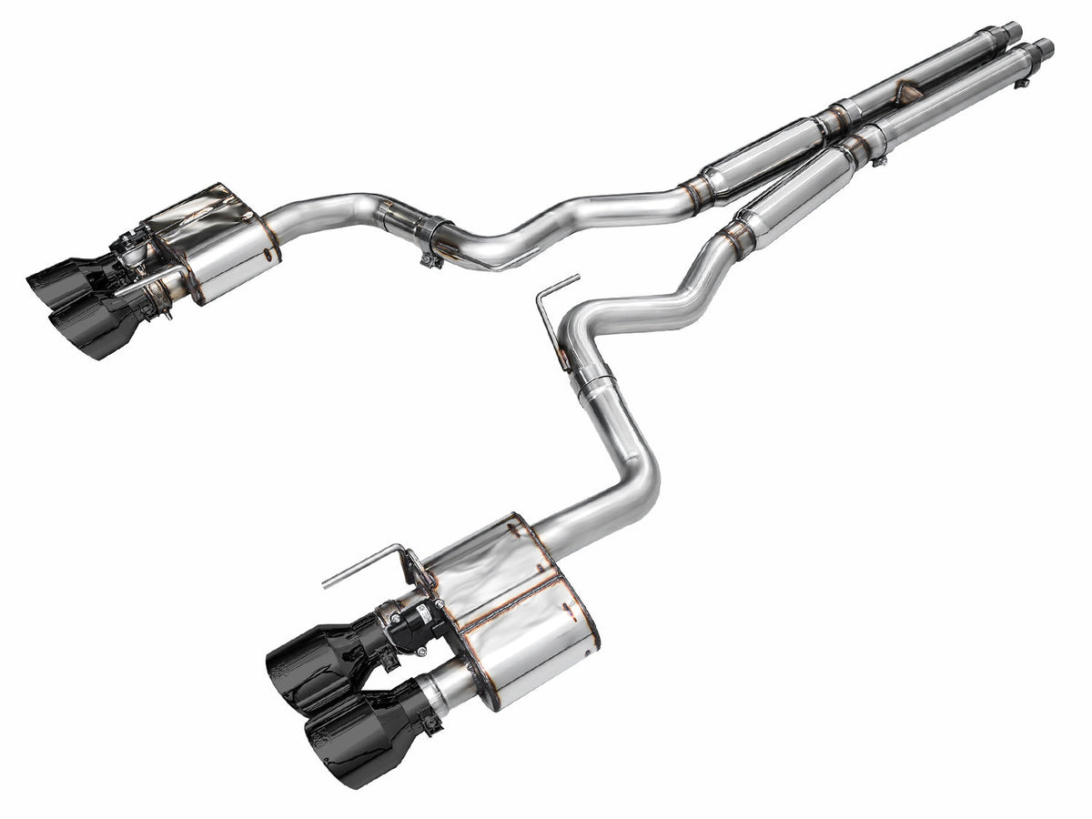 AWE Tuning 21-23 Ford Mustang Mach 1 SwitchPath Cat Back Exhaust w/ Quad Diamond Black Tips - 3025-43551