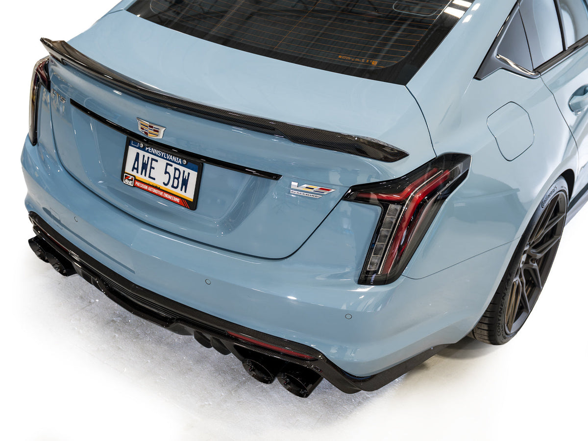 AWE 22-26 Cadillac CT5-V Blackwing SwitchPath Exhaust - Diamond Black Tips - 3025-43562 for 2022-2026 Cadillac CT5 - alternat
