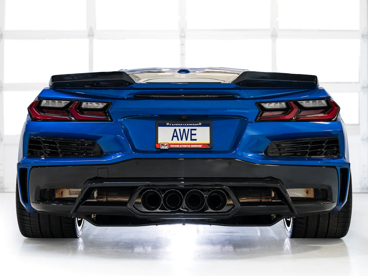 AWE 2023 C8 Corvette Z06 SwitchPath Cat-Back Exhaust - Diamond Black Tips